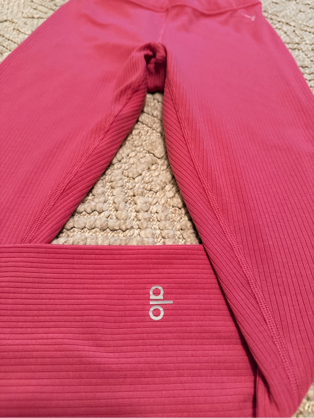 NWOT ALO Yoga Ribbed High-Waist Legging - Raspberry Sorbet Pink XS
